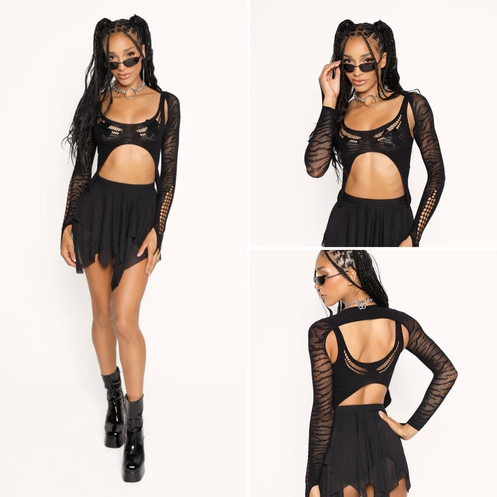 NWOT IHeartRaves Late Nights 2-Piece Top